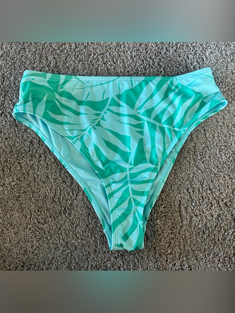 Billabong Teal Leaf-Print Bikini Bottom